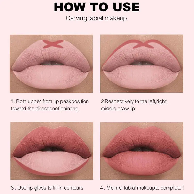 Waterproof Matte Lip Liner and Gloss Set