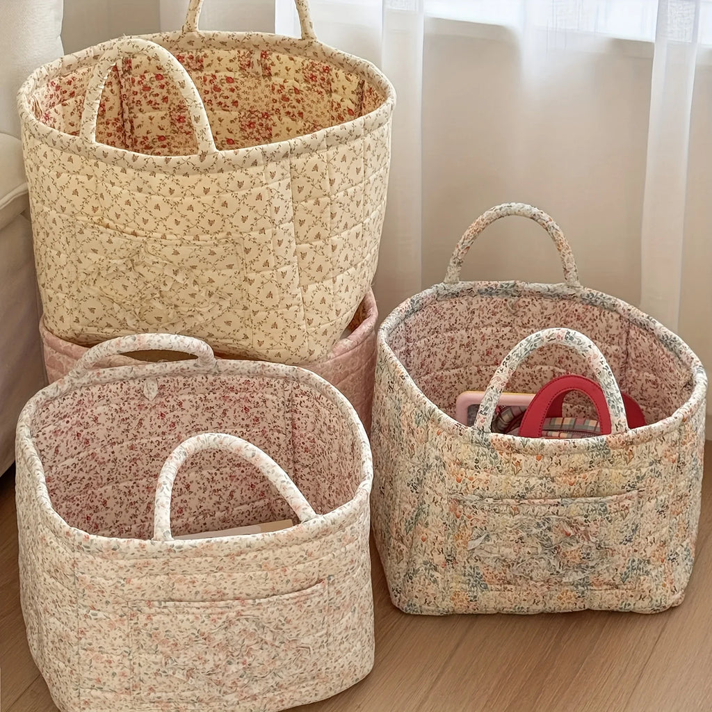 Floral Fabric Storage Tote