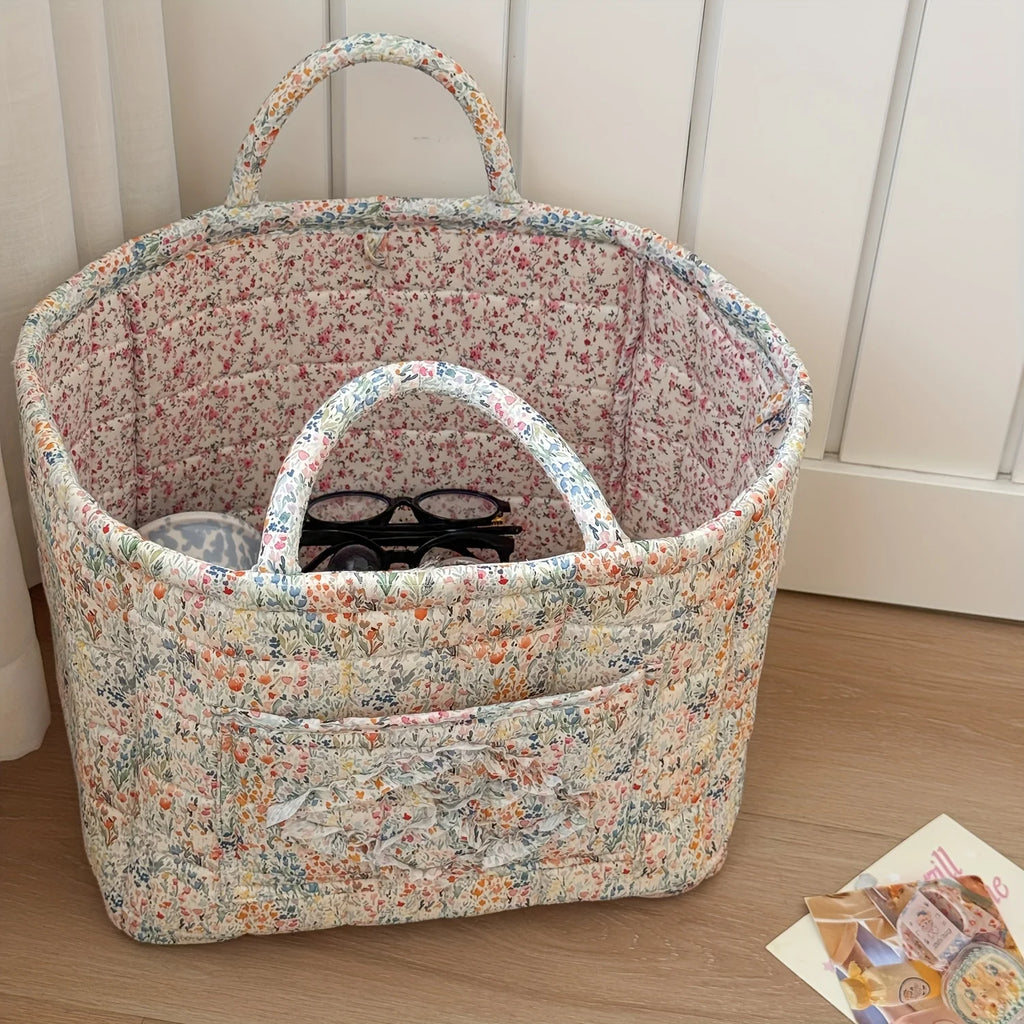 Floral Fabric Storage Tote