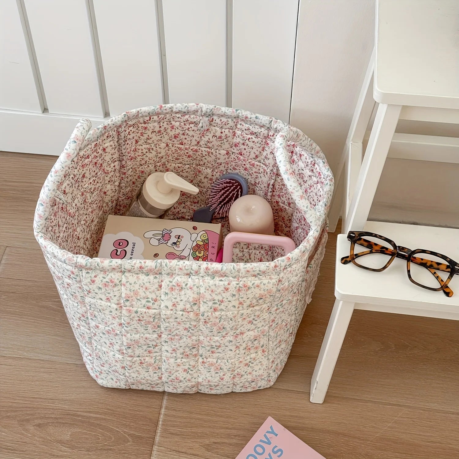 Floral Fabric Storage Tote